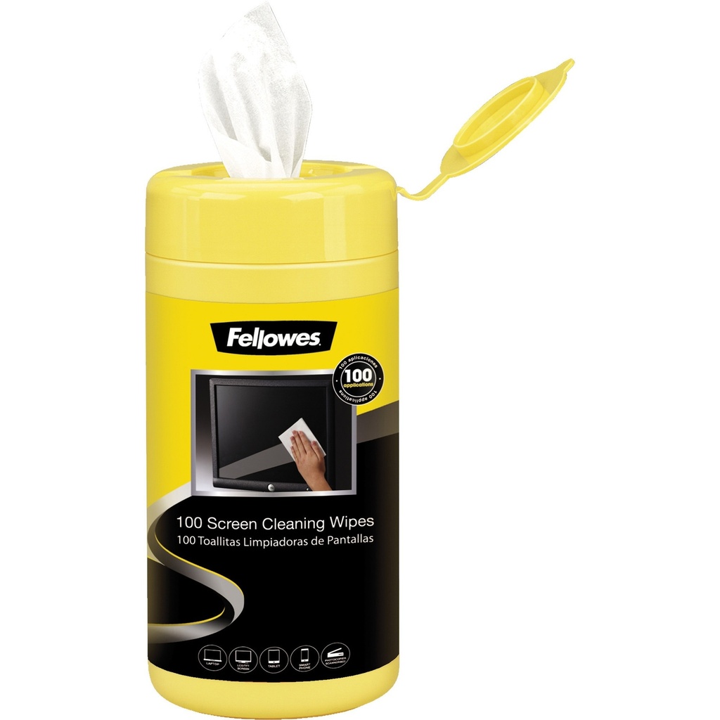 Fellowes Pack de 100 Toallitas de Limpieza para Pantallas