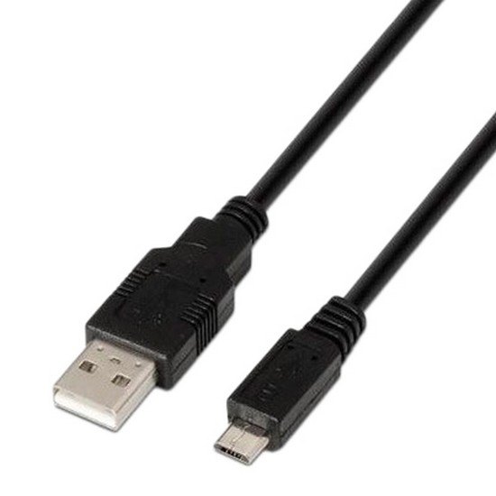 Aisens Cable USB 2.0 - Tipo A Macho a Micro B Macho - 1.8m - Color Negro