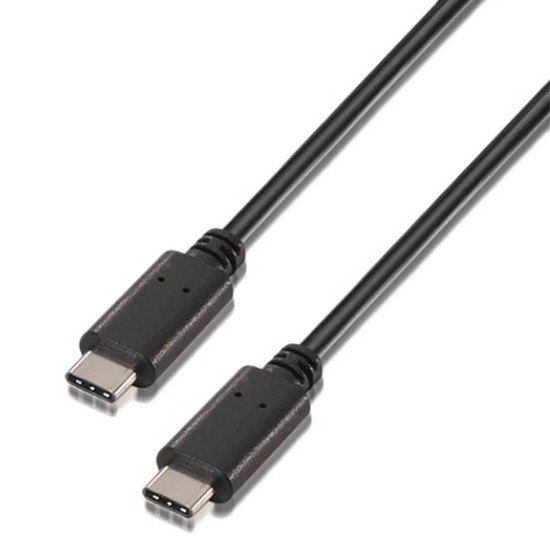 Aisens Cable USB 2.0 3A - Tipo USB-C/M-USB-C/M - 0.5m - Color Negro