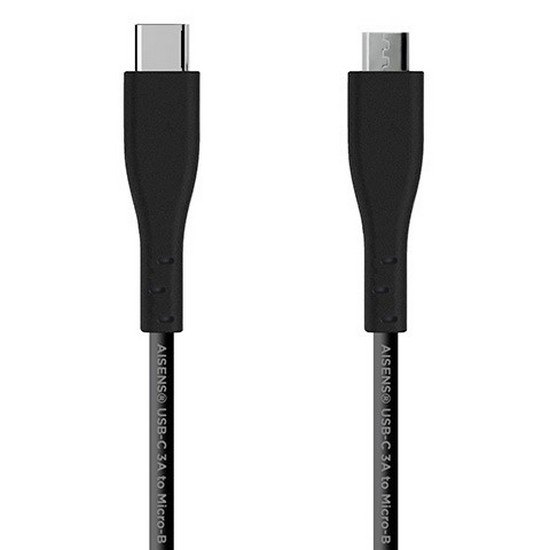 Aisens Cable USB 2.0 3A - Tipo USB-C/M-Micro B/M - 2.0m - Color Negro