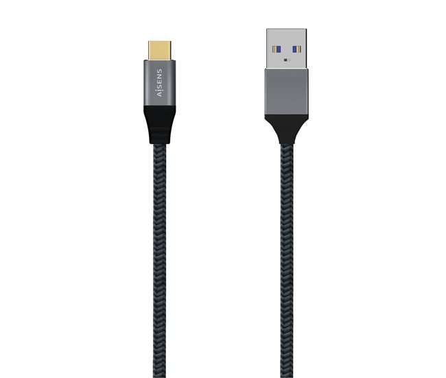Aisens Cable USB 3.1 GEN2 Aluminio 10GBPS 3A - TIPOUSB-C/M-A/M - 1.5M - Color Gris