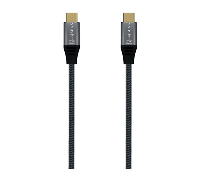 Aisens Cable USB 3.2 GEN2x2 Aluminio 20GBPS 5A 100W E-MARK - TIPOUSB-C/M-USB-C/M - 2.0M - Color Gris