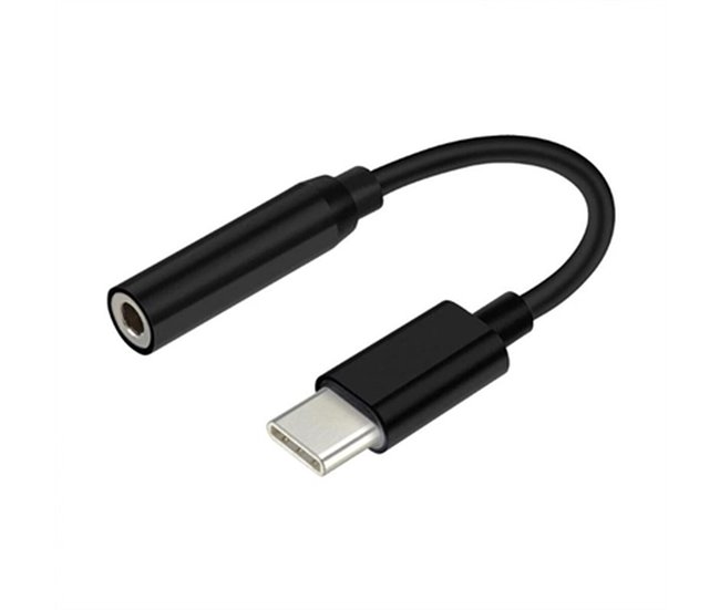 Aisens Conversor USB-C a Audio - Frecuencia de Muestreo 384KHz 32Bit - USB-C/M-JACK 3.5/H - 15cm - Color Negro