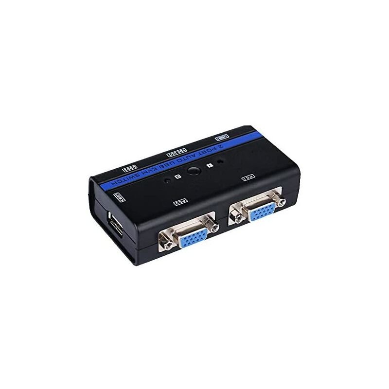 Aisens Conmutador KVM VGA USB 1U-2PC+Cable - Color Negro