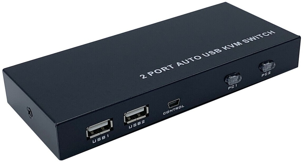 Aisens Conmutador KVM HDMI 4K@60HZ USB 1U-2PC con Fuente Alimentacion - Color Negro