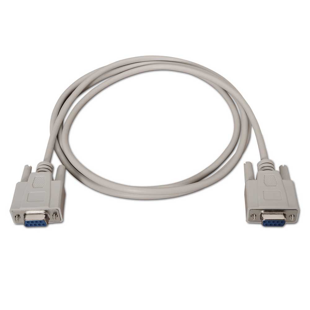 Aisens Cable Serie Null Modem - DB9/H-DB9/H - 1.8m para Dispositivos de Comunicacion Equipados con Puerto Serie - Color Beige