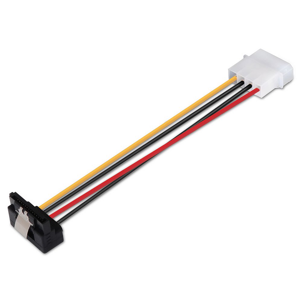 Aisens Cable SATA alim Acodado con Anclajes - Molex 4pin/M-SATA Hembra - 16cm - 100% Cobre - Color Negro