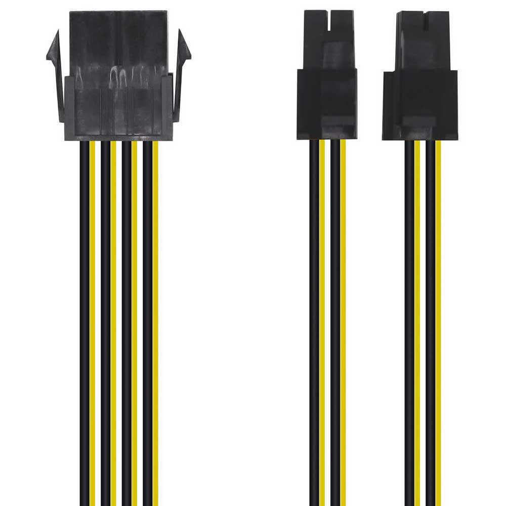 Aisens Cable Alimentacion - 8 Pin/H-4+4 Pin/M - 30cm - Color Negro