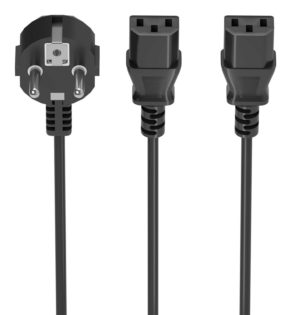 Aisens Cable Alimentacion CPU - CEE7/M-2xC13/H - 1.8m - Color Negro