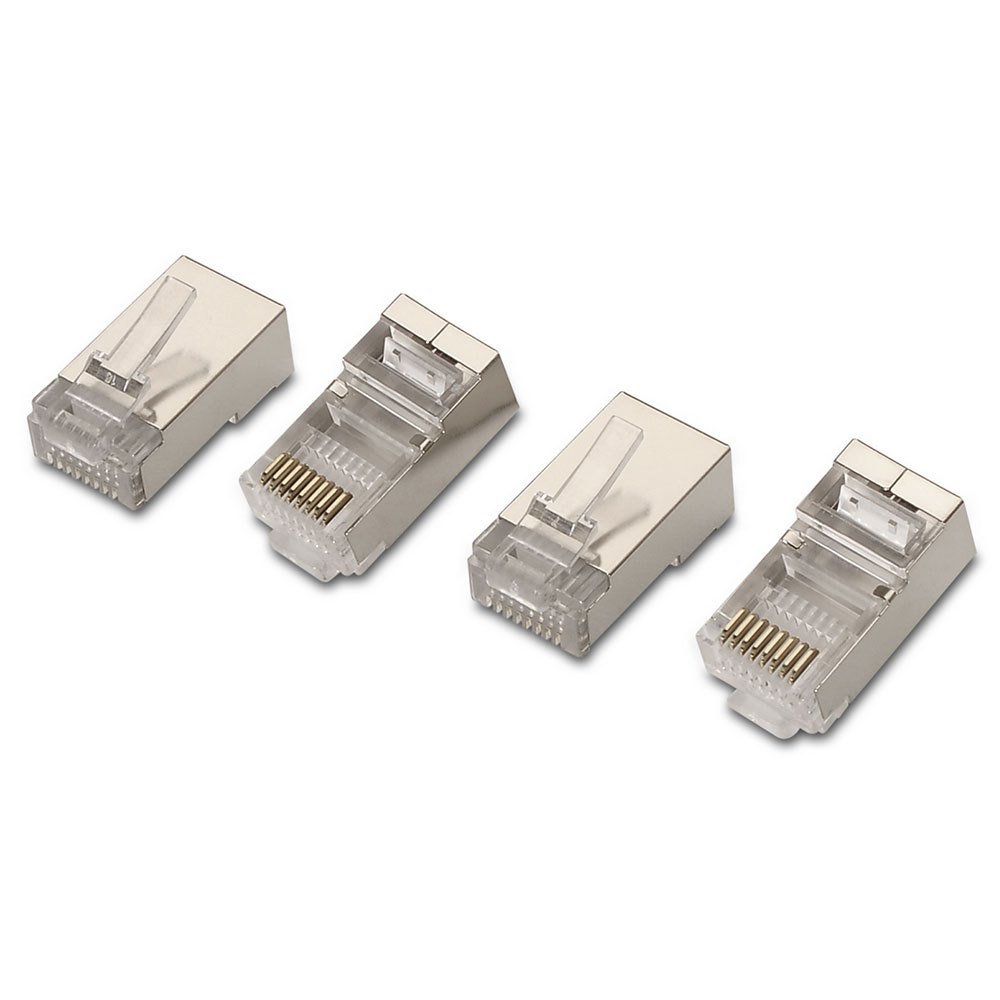 Aisens Pack de 10 Conectores RJ45 8 Hilos FTP Cat.6 AWG24 - Color Plata