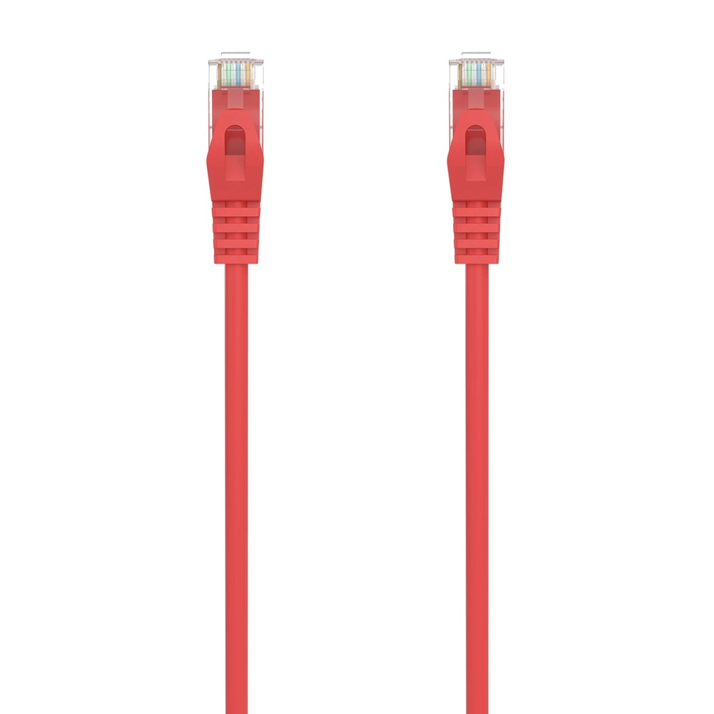 Aisens Cable de Red Latiguillo RJ45 LSZH Cat.6A 500 MHZ UTP AWG24 - 0.50m - Libre de Halogenos - 10 Gigabit/s - Color Rojo
