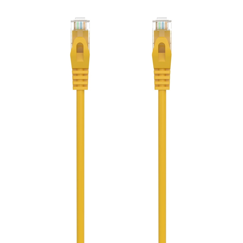 Aisens Cable de Red Latiguillo RJ45 LSZH Cat.6A 500 MHZ UTP AWG24 - 3m - Libre de Halogenos - 10 Gigabit/s - Color Amarillo