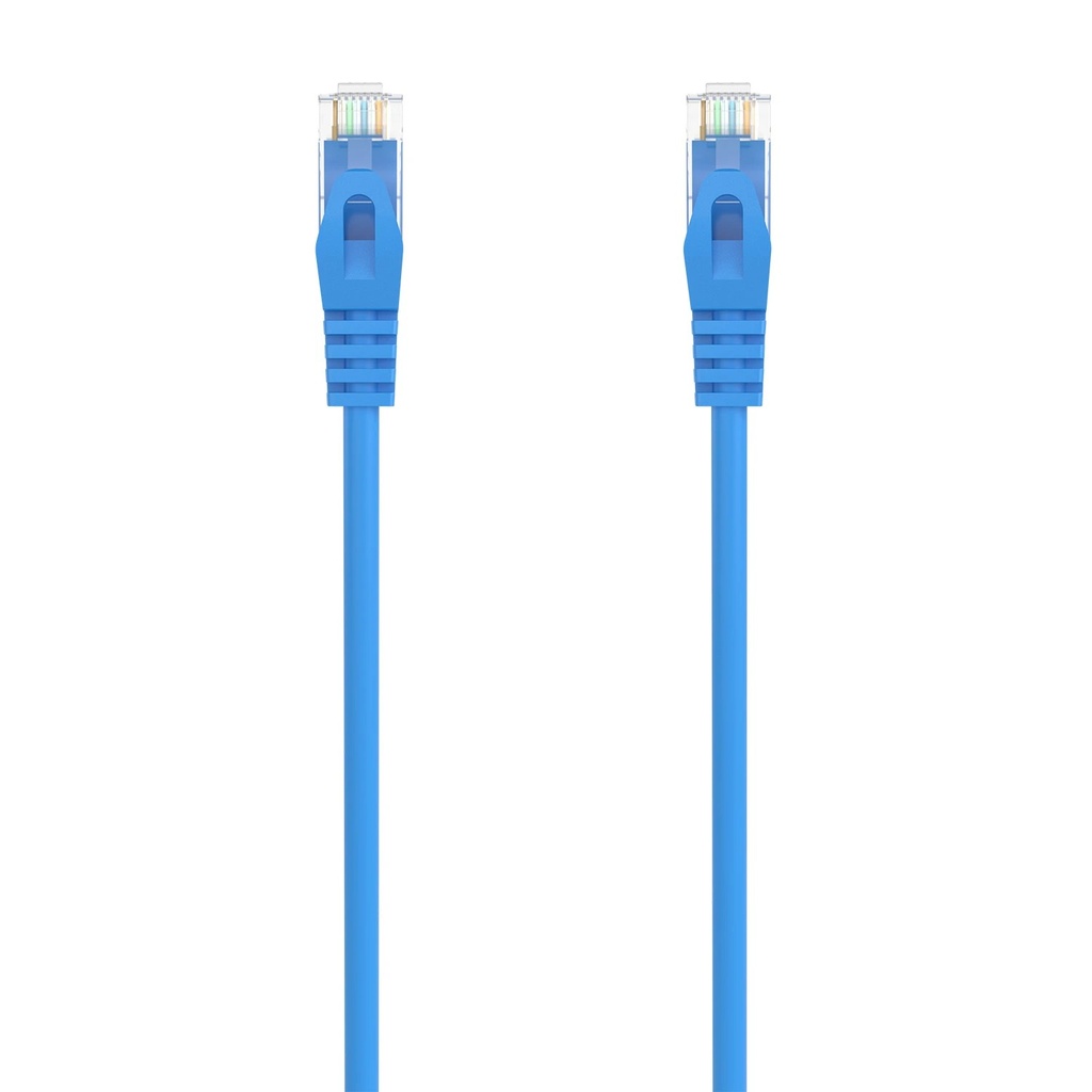 Aisens Cable de Red Latiguillo RJ45 LSZH Cat.6A 500 MHZ UTP AWG24 - 0.25m - Libre de Halogenos - 10 Gigabit/s - Color Azul