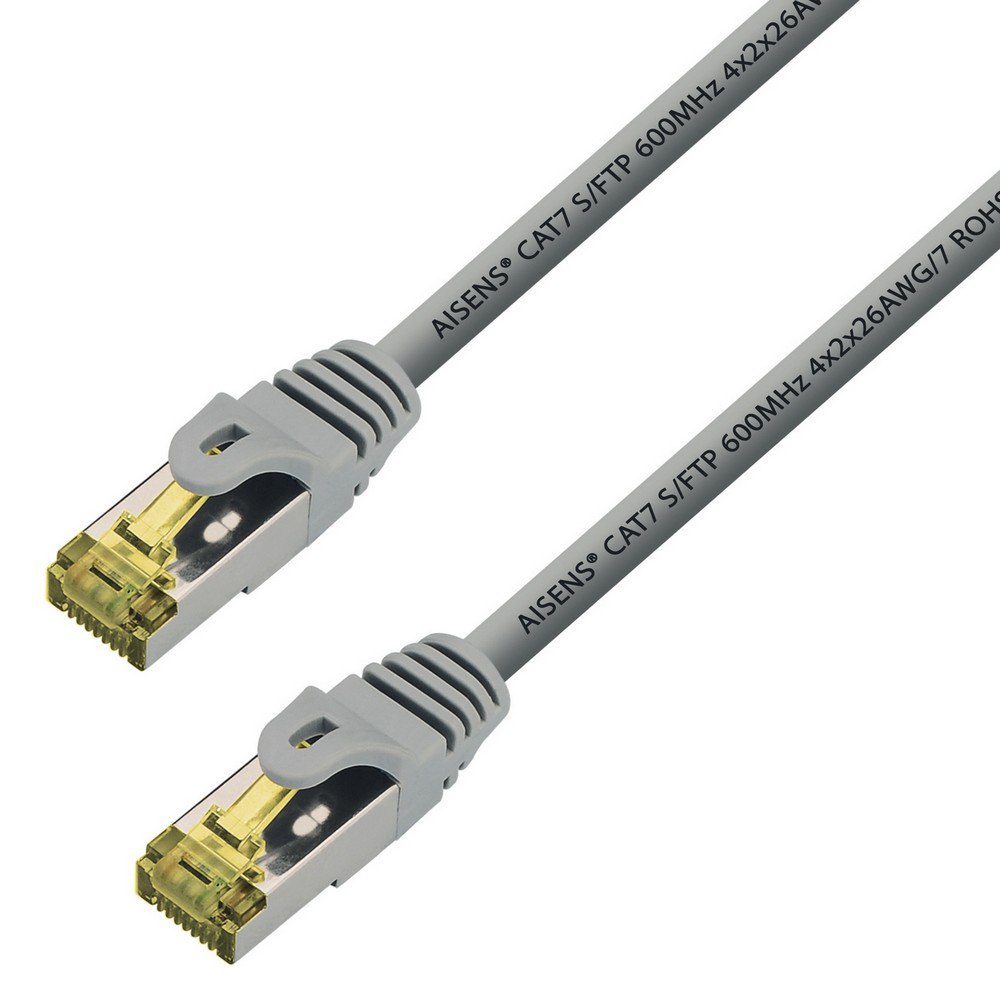Aisens Cable de Red Latiguillo RJ45 LSZH Cat.7 600 Mhz S/FTP PIMF AWG26 - 0.5M - Color Gris