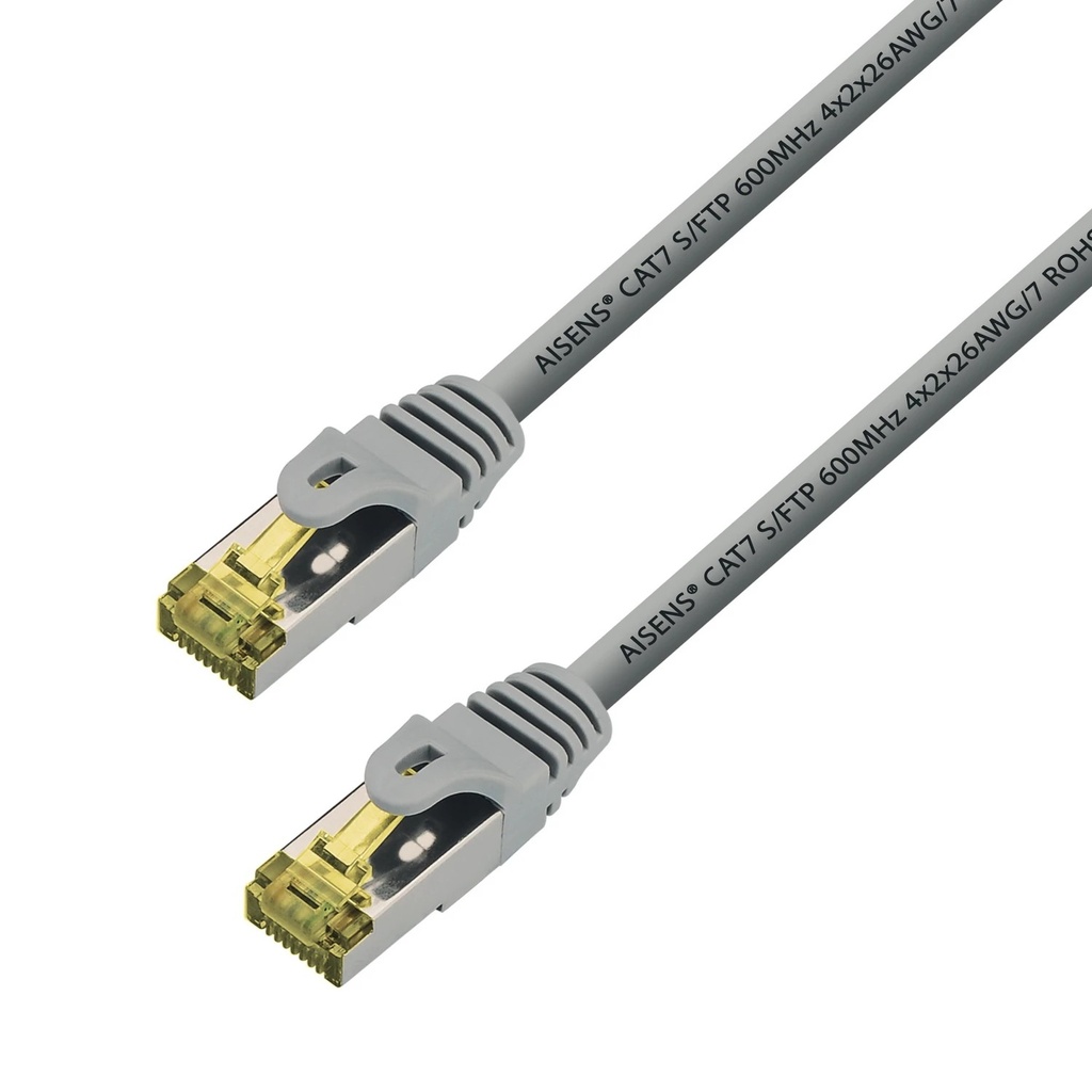 Aisens Cable de Red Latiguillo RJ45 LSZH Cat.7 600 Mhz S/FTP PIMF AWG26 - 5.0M - Color Gris