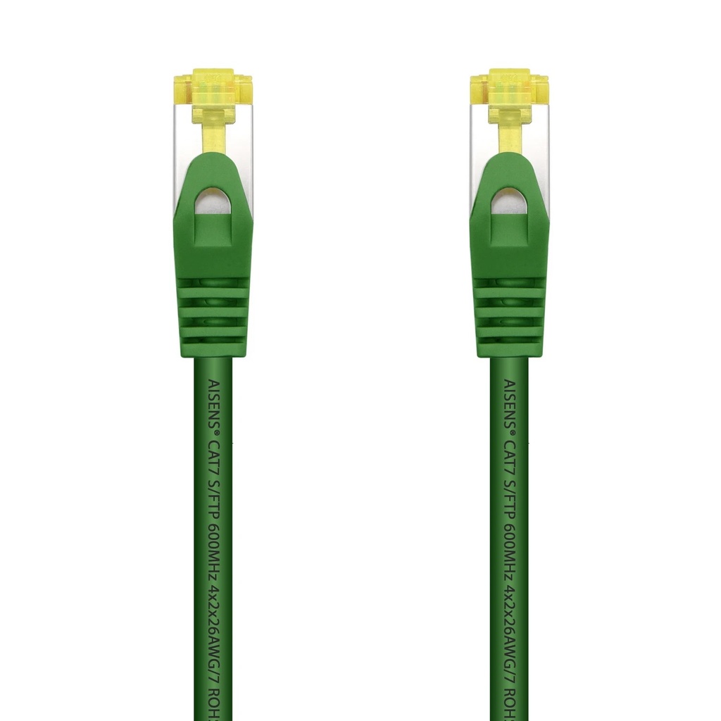 Aisens Cable de Red Latiguillo RJ45 LSZH Cat.7 600 MHz S/FTP PIMF AWG26 - 2.0M - Color Verde