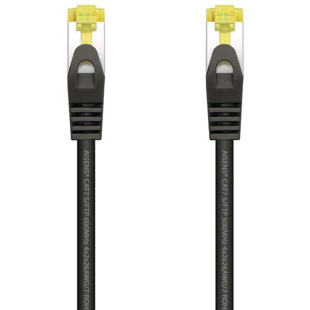 Aisens Cable de Red Latiguillo RJ45 LSZH Cat.7 600 MHz S/FTP PIMF AWG26 - 0.5M - Color Negro