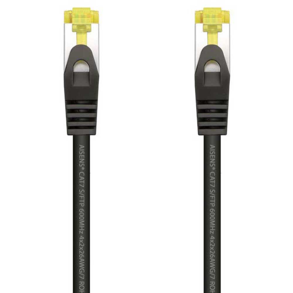 Aisens Cable de Red Latiguillo RJ45 LSZH Cat.7 600 MHz S/FTP PIMF AWG26 - 1.0M - Color Negro