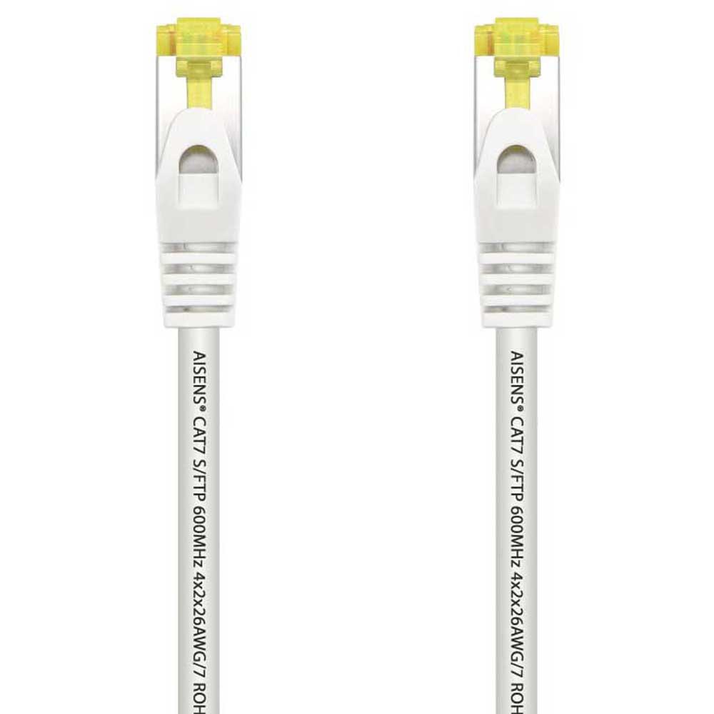 Aisens Cable de Red Latiguillo RJ45 LSZH Cat.7 600 MHz S/FTP PIMF AWG26 - 0.5M - Color Blanco