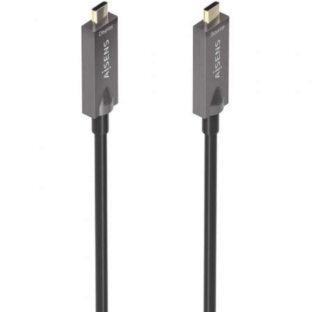 Aisens Cable USB 3.1 GEN2 10GBPS AOC 4K@60HZ 3A 60W E-MARKER - Tipo USB-C/M-USB-C/M - 7.5m - Color Negro