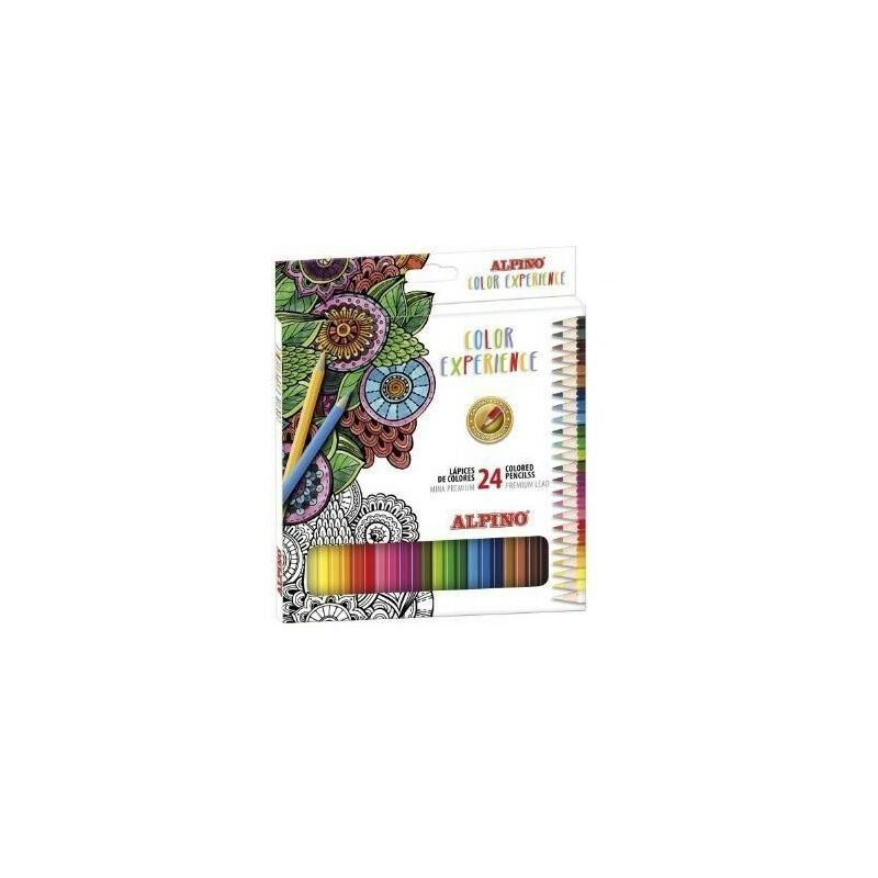 Alpino Color Experiencie Pack de 24 Lapices de Colores Premium Mina Blanda - Pintado Suave y Graduable - Colores Vivos y Brillantes - Colores Surtidos