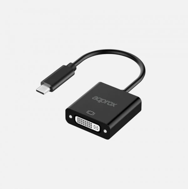Approx Adaptador USB-C Macho a DVI Hembra - Resolucion hasta 1080P/60Hz - Cable de 13cm