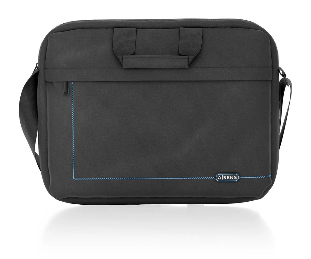 Aisens Maletin para Portatil 15,6 "- Acolchado Fino - Bolsillo Frontal con Cremallera - Color Negro
