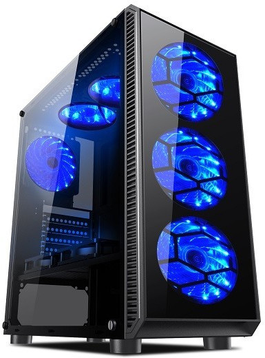 L-Link Avatar Caja ATX - Cristal Templado - 2x SSD/HDD 3.5" - 3x SSD/HDD 2.50" - 6 Ventiladores LED Incluidos - USB 3.0,  USB 2.0