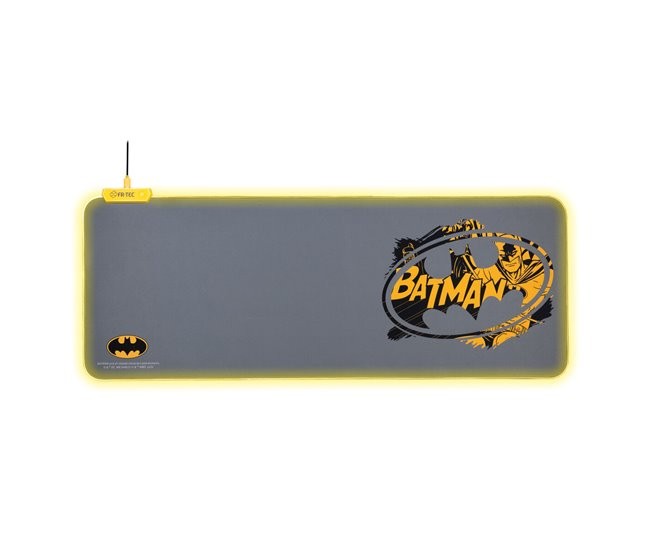 FR-TEC Batman Alfombrilla para Teclado y Raton XL - Luz LED en Bordes - Diseño Antideslizante - Diferentes Modos de Iluminacion