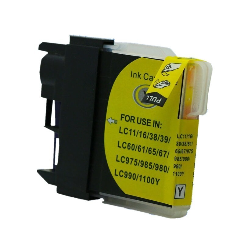 Brother LC980XL/LC1100XL/LC985XL Amarillo Cartucho de Tinta Generico - Reemplaza LC980Y/LC1100Y/LC985Y