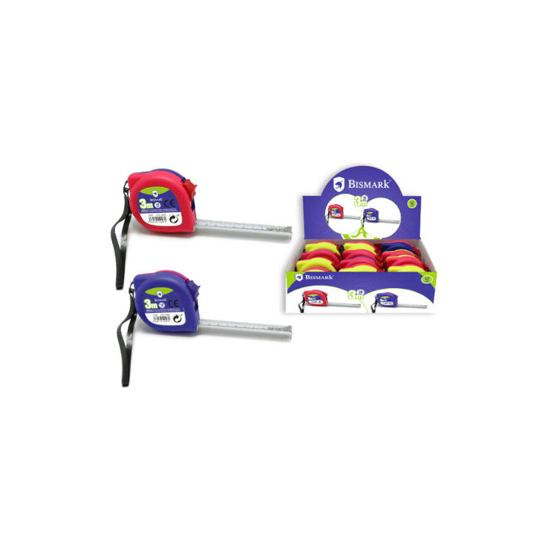 Bismark Flexometro 3m con Freno - Cinta para la Muñeca - Resistente para Hogar y Oficina - Color Amarillo