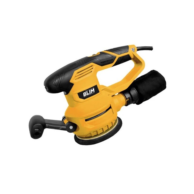 Blim Lijadora Rotorbital 125-150mm - Potencia 450W - Velocidad Variable 6000-12000rpm - Sistema de Extraccion y Reociga - Empuñadura Engomada - Color Amarillo