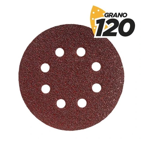 Blim Pack de 10 Lijas con Velcro para Lijadora BL0136 - 125mm - Grano 80 - Formato Circular