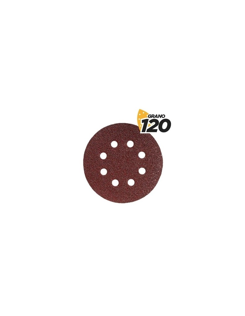 Blim Pack de 10 Lijas con Velcro para Lijadora BL0136 - 125mm - Grano 120 - Formato Circular