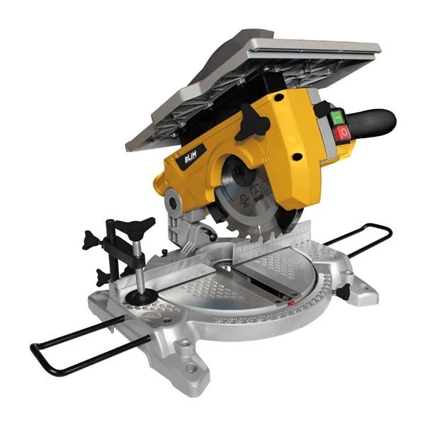 Blim Sierra Ingletadora Doble Corte 1200W 210mm - Velocidad +/- 4500rpm - Hoja de 24 Dientes - Varios Accesorios