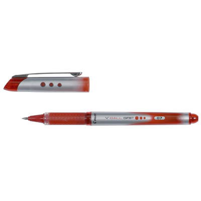 Pilot Boligrafo de Tinta Liquida V Ball Grip 07 - Punta de Bola Conica 0.7mm - Trazo 0.5mm - Grip de Goma - Color Rojo