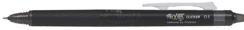 Pilot Frixion Point Clicker 0.5 Boligrafo Retractil de Tinta Termosensible - Borrable - Punta Fina 0.5mm - Trazo 0.25mm - Grip De Agarre - Color Negro