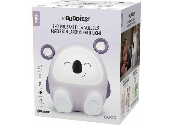 Bigben Kids Altavoz Bluetooth y Luz Nocturna - Potencia de 15W - Luz Regulable - Control Tactil - Portatil y Recargable - Color Morado