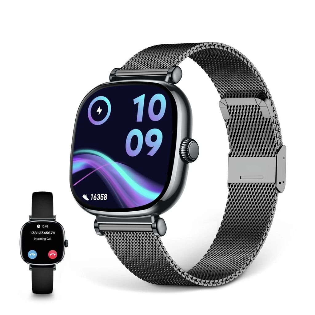 Ksix Iria Reloj Smartwatch Pantalla 1.7" AMOLED - Autonomia hasta 4 dias - Resistencia al Agua IP68 - Color Negro