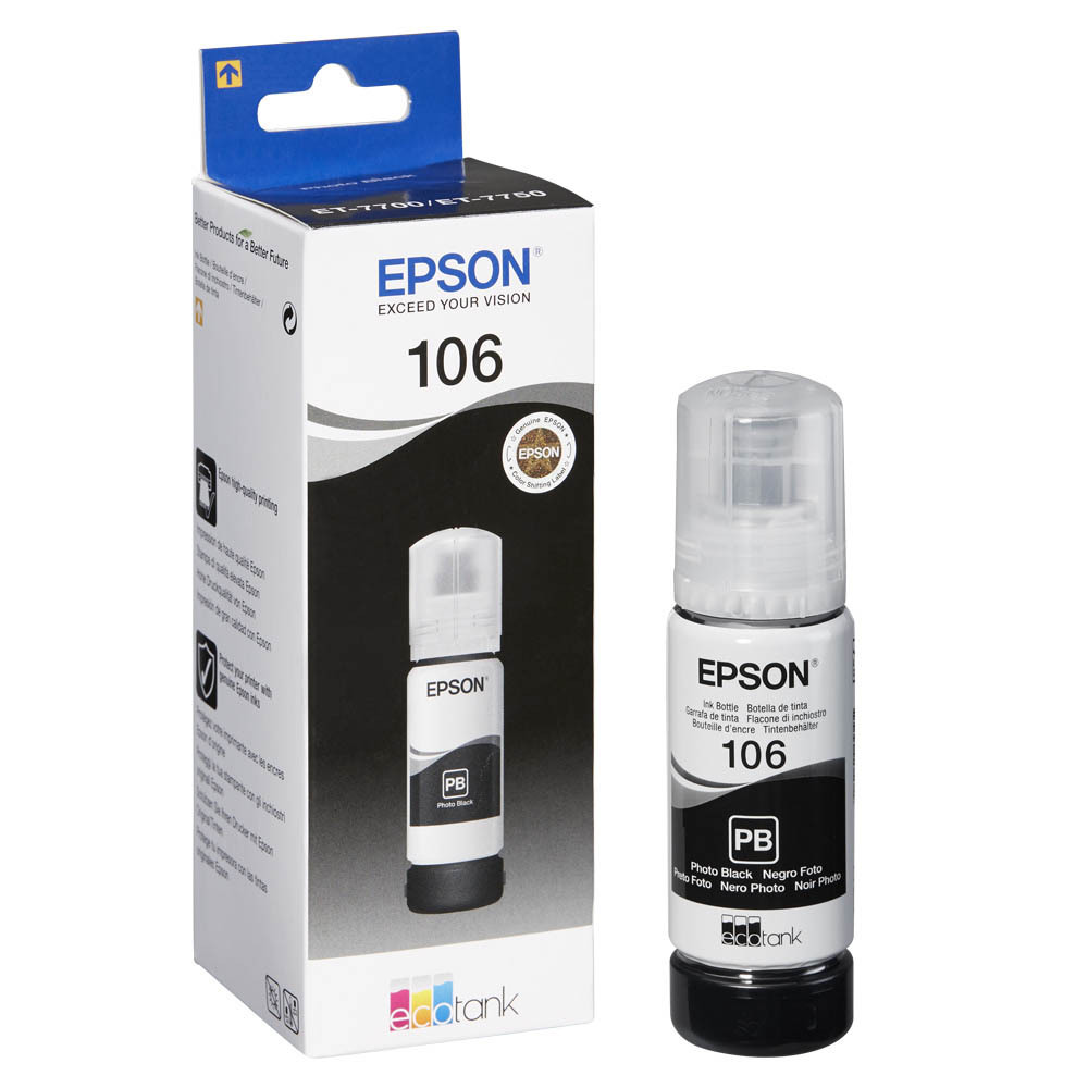 Epson 106 Negro Photo Botella de Tinta Original - C13T00R140