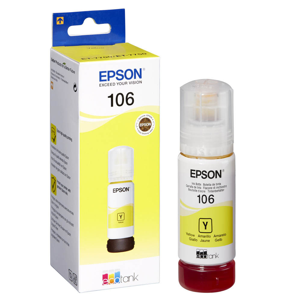Epson 106 Amarillo Botella de Tinta Original - C13T00R440