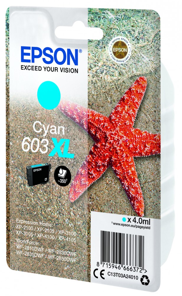 Epson 603XL Cyan Cartucho de Tinta Original - C13T03A24010