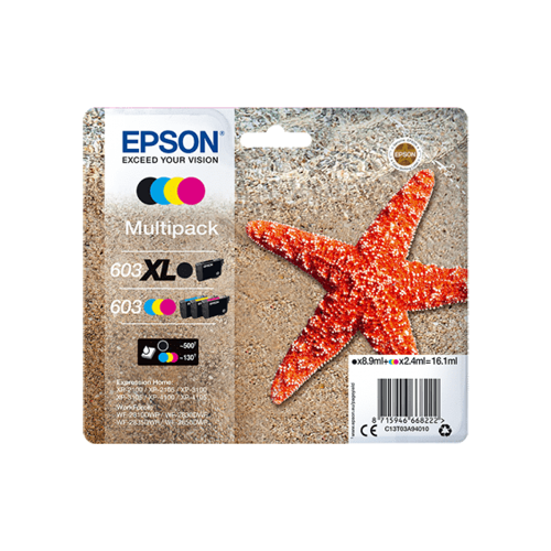 Epson 603XL/603 Pack de 4 Cartuchos de Tinta Originales - C13T03A94010