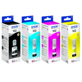 Epson 102 Pack de 4 Botellas de Tinta Originales - C13T03R640