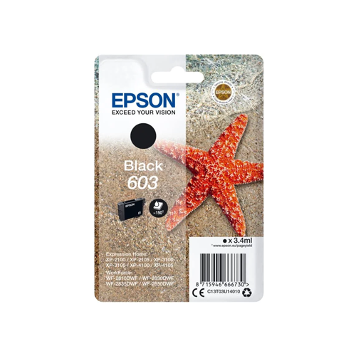 Epson 603 Negro Cartucho de Tinta Original - C13T03U14010