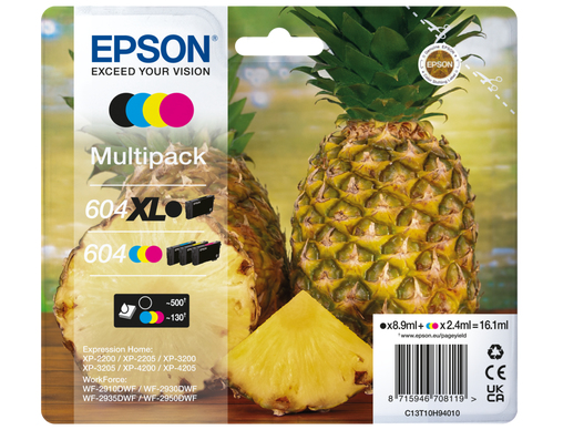 Epson 604XL/604 Pack de 4 Cartuchos de Tinta Originales - C13T10H94010