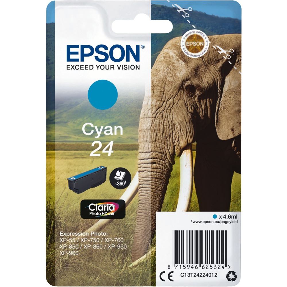 Epson T2422 (24) Cyan Cartucho de Tinta Original - C13T24224012