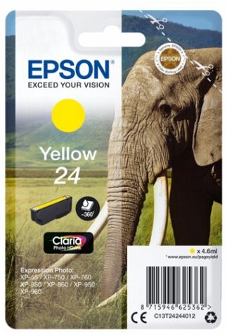 Epson T2424 (24) Amarillo Cartucho de Tinta Original - C13T24244012