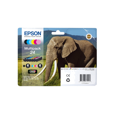 Epson T2428 (24) Pack de 6 Cartuchos de Tinta Originales - C13T24284011