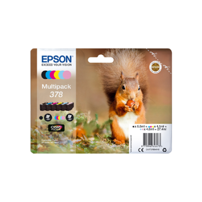 Epson 378 Pack de 6 Cartuchos de Tinta Originales - C13T37884010